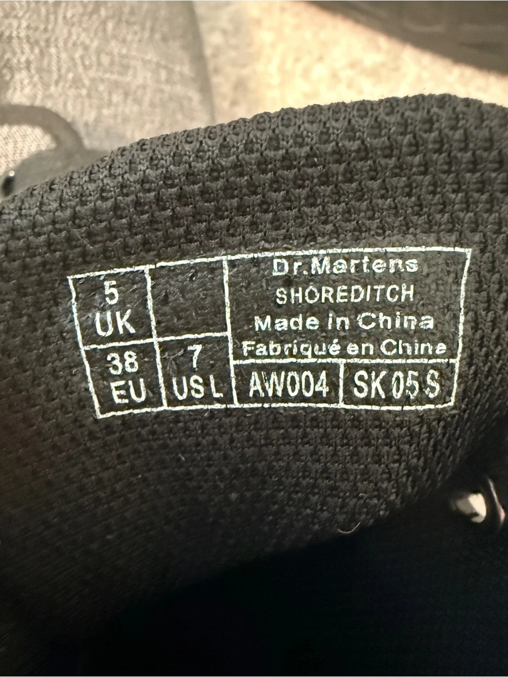 Dr Martens Shoreditch Grey Canvas Boots Womens 7